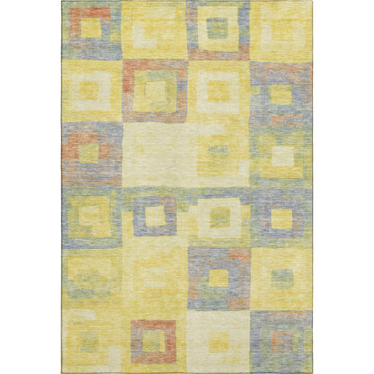 Premium Machine Washable Mayfield AMF1142 Yellow 5' x 7'6" Rug