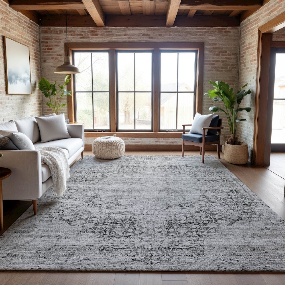 Premium Machine Washable Mayfield AMF1146 Gray 5' x 7'6" Rug