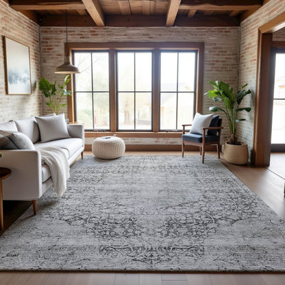 Premium Machine Washable Mayfield AMF1146 Gray 5' x 7'6" Rug