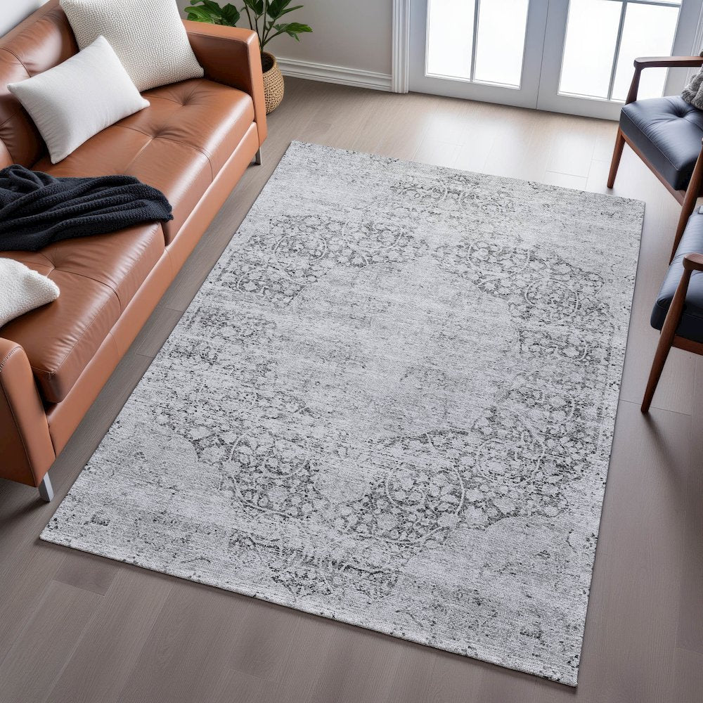 Premium Machine Washable Mayfield AMF1146 Gray 5' x 7'6" Rug