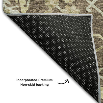 Premium Machine Washable Mayfield AMF1150 Chocolate 2'6" x 3'10" Rug
