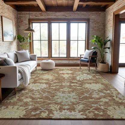 Premium Machine Washable Mayfield AMF1150 Paprika 5' x 7'6" Rug