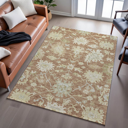 Premium Machine Washable Mayfield AMF1150 Paprika 5' x 7'6" Rug