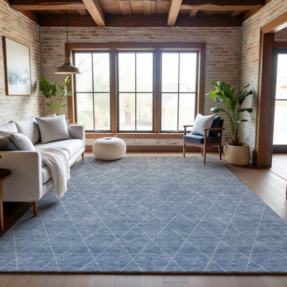 Premium Machine Washable Mayfield AMF1175 Blue 5' x 7'6" Rug