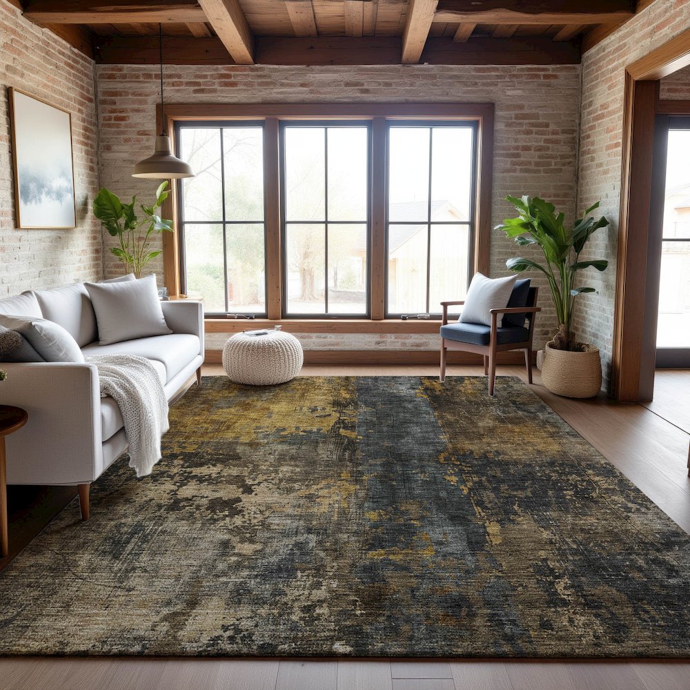 Premium Machine Washable Mayfield AMF1204 Gray 5' x 7'6" Rug