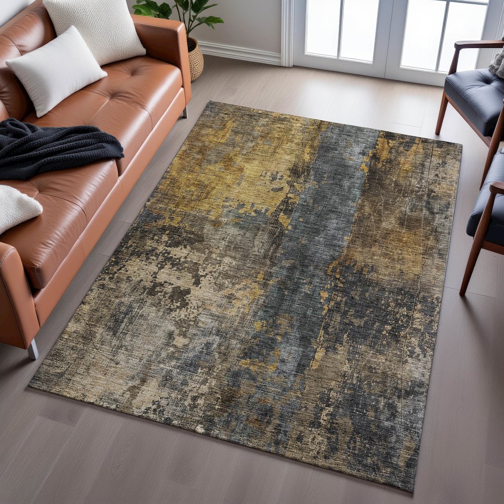 Premium Machine Washable Mayfield AMF1204 Gray 5' x 7'6" Rug