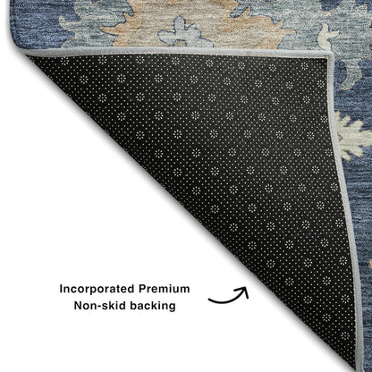 Premium Machine Washable Mayfield AMF1218 Navy 2'6" x 3'10" Rug