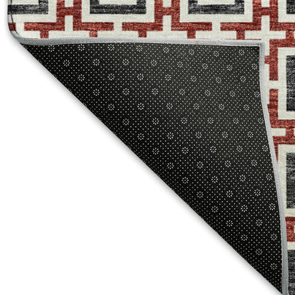 Premium Machine Washable Mayfield  Red 2'6" x 3'10" Rug