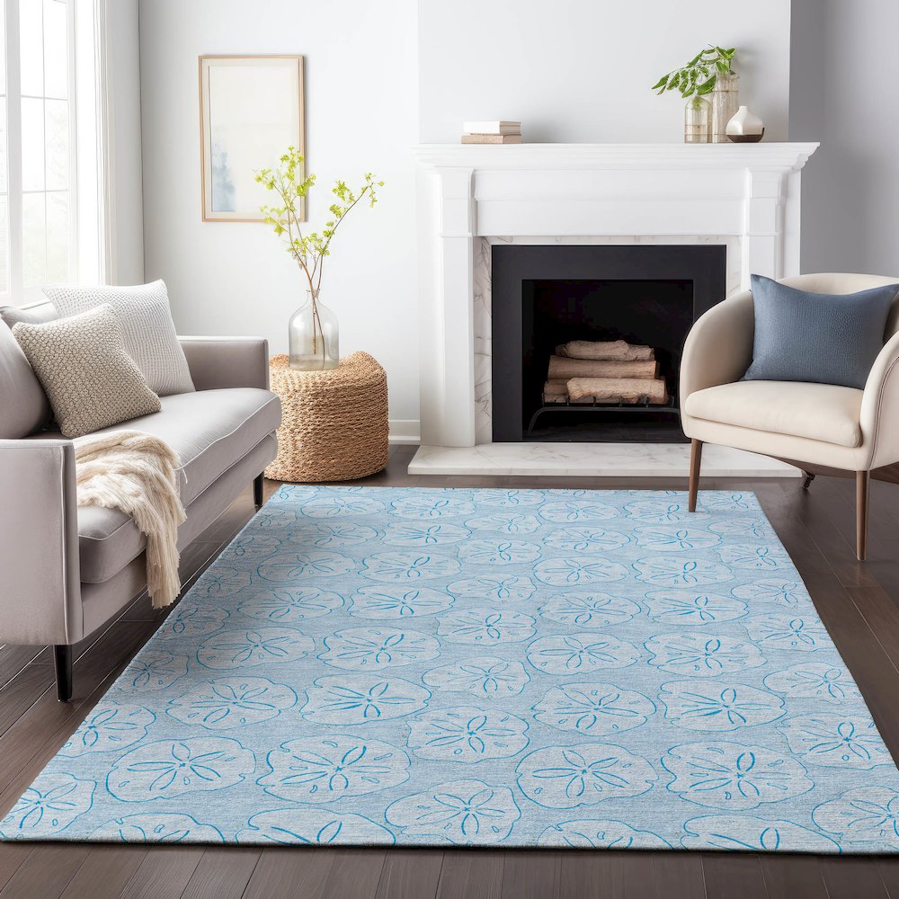 Premium Machine Washable Mayfield  Blue 5' x 7'6" Rug