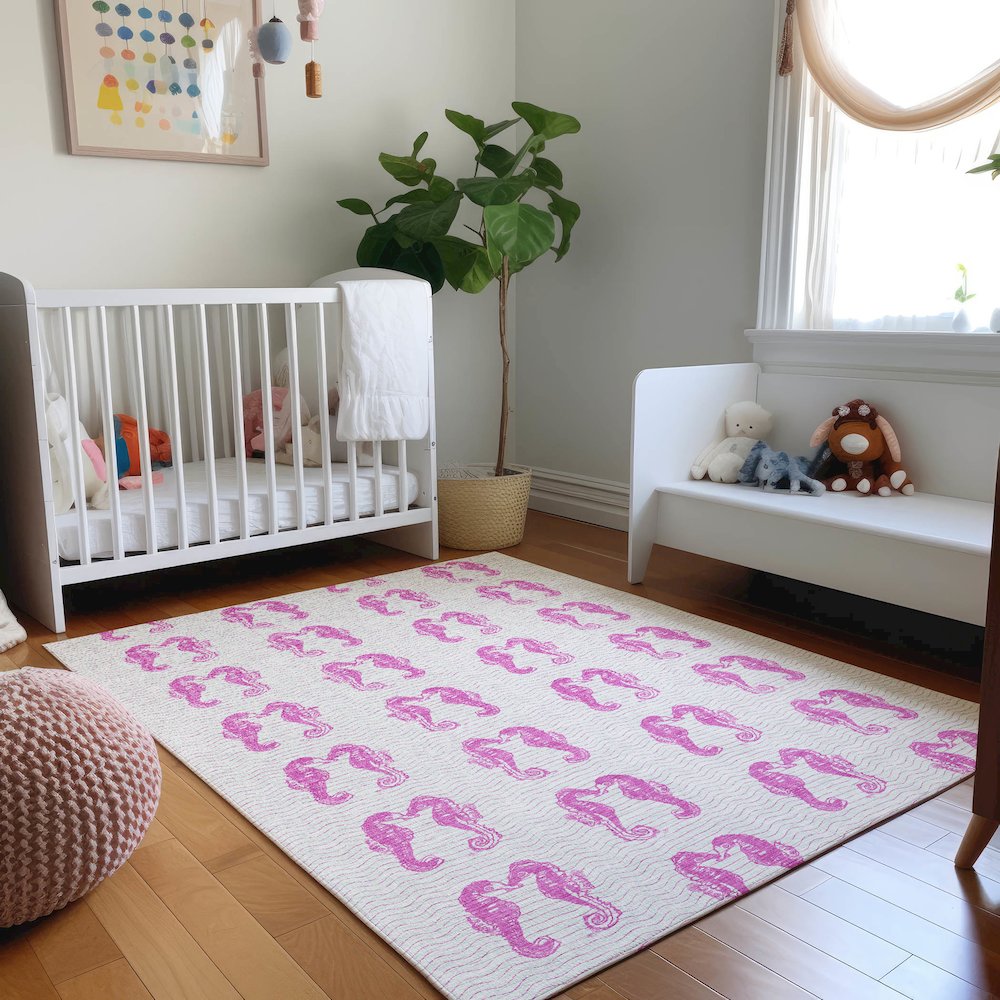 Premium Machine Washable Mayfield  Pink 5' x 7'6" Rug