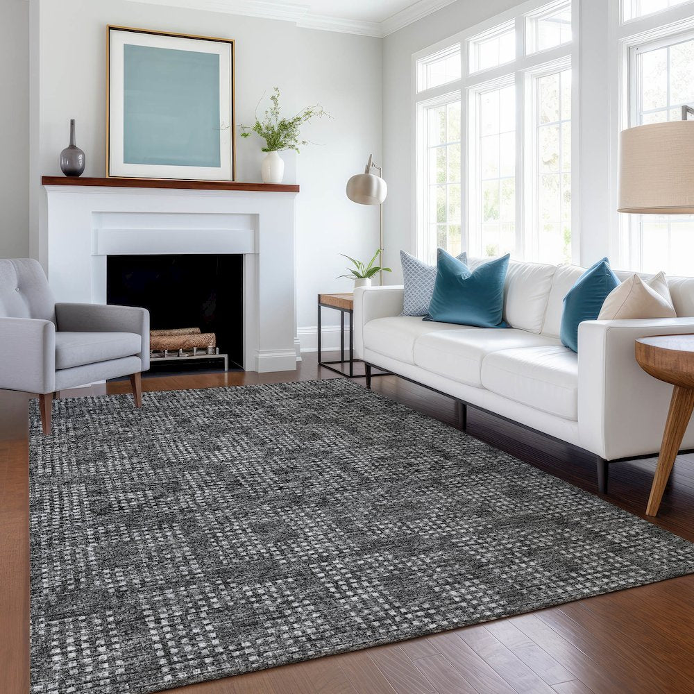 Premium Machine Washable Mayfield  Black 5' x 7'6" Rug