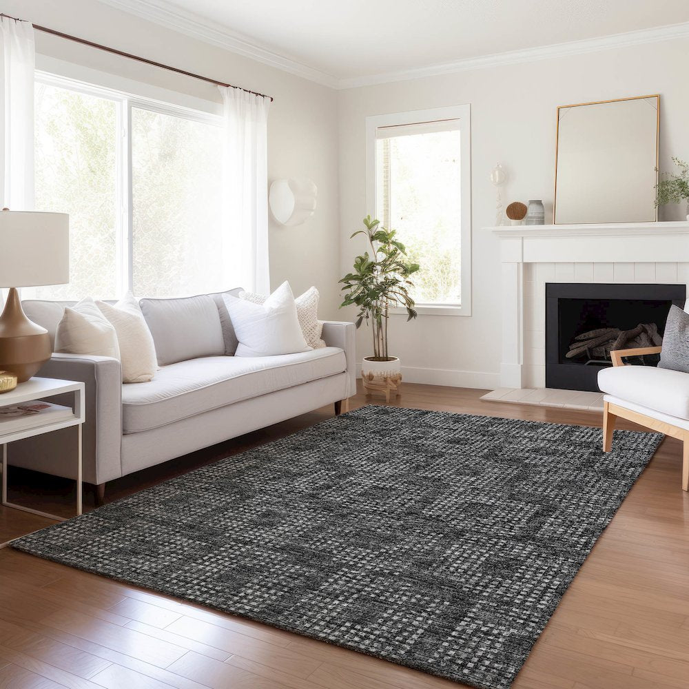 Premium Machine Washable Mayfield  Black 5' x 7'6" Rug