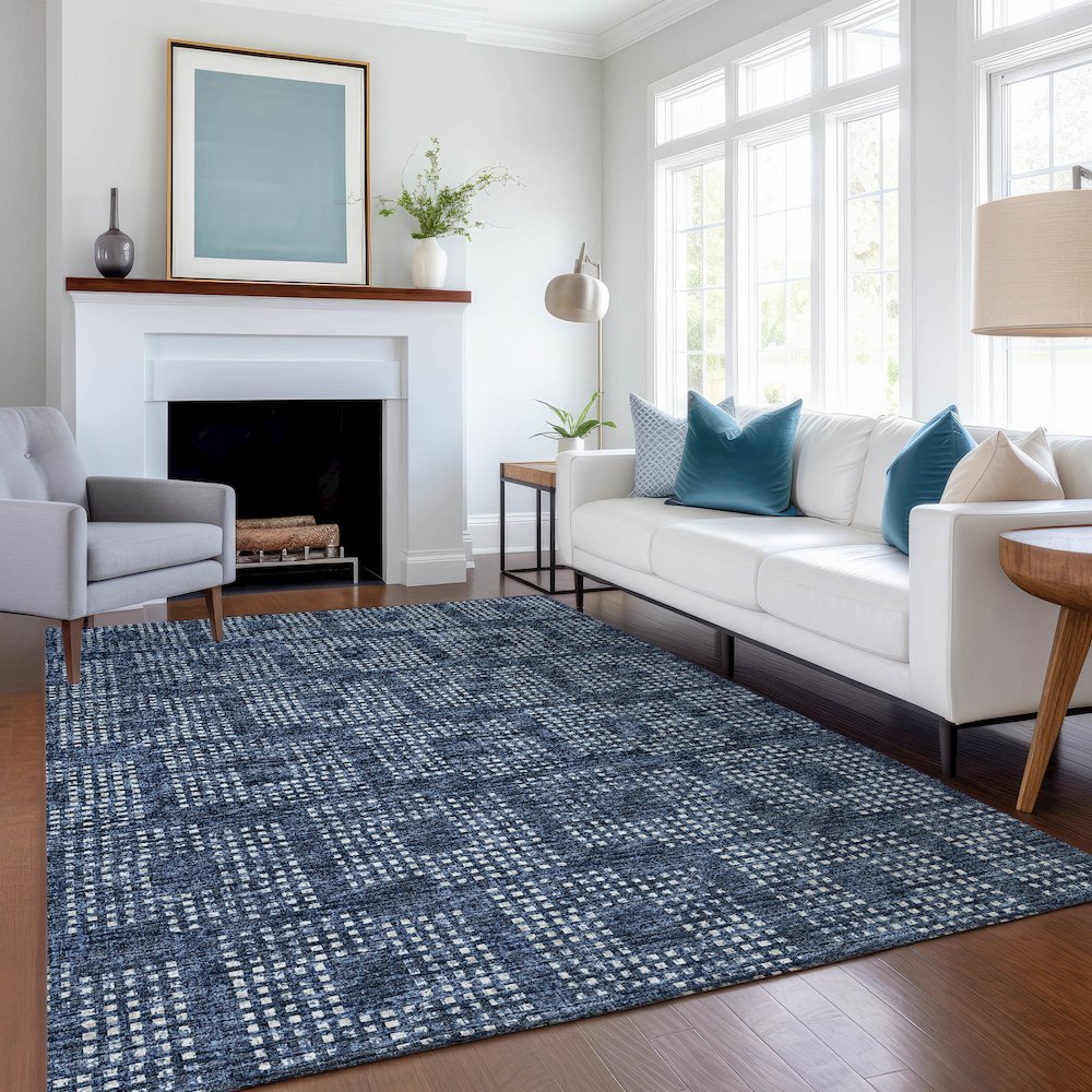 Premium Machine Washable Mayfield  Blue 5' x 7'6" Rug
