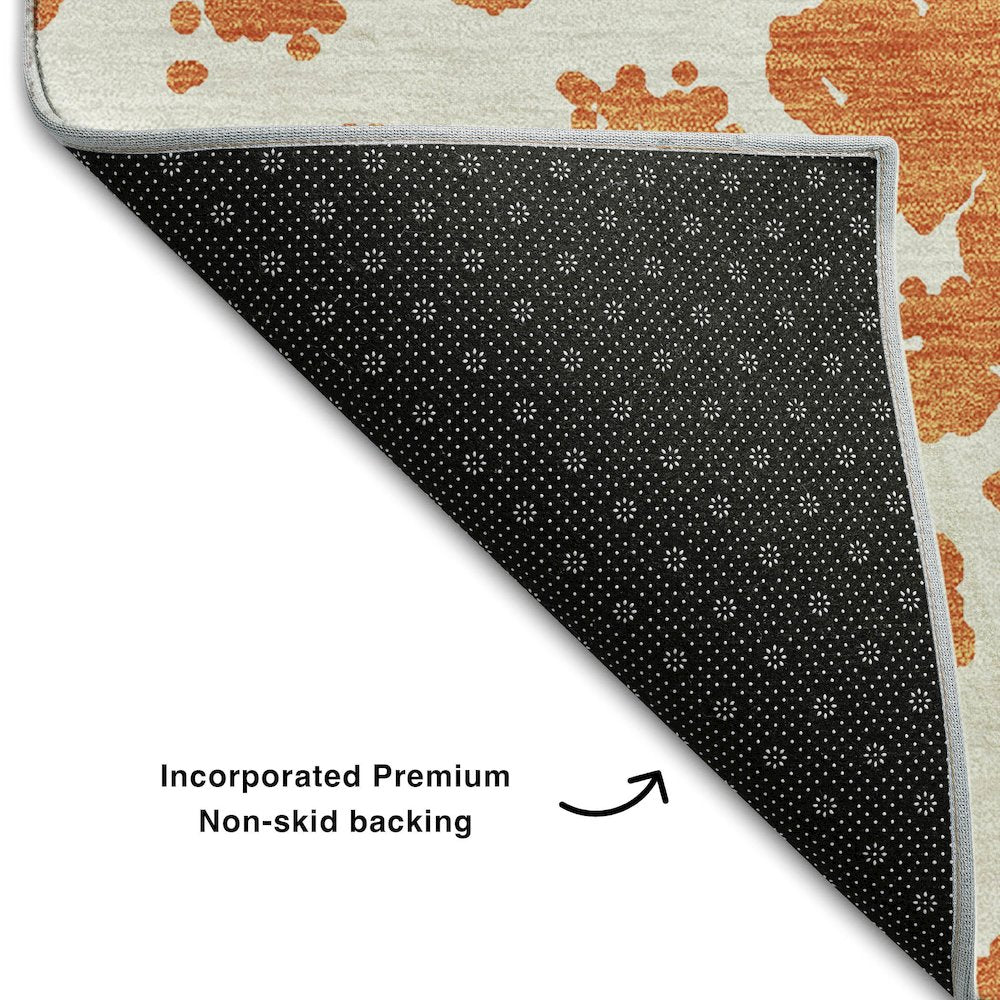 Premium Machine Washable Mayfield  Orange 2'6" x 3'10" Rug