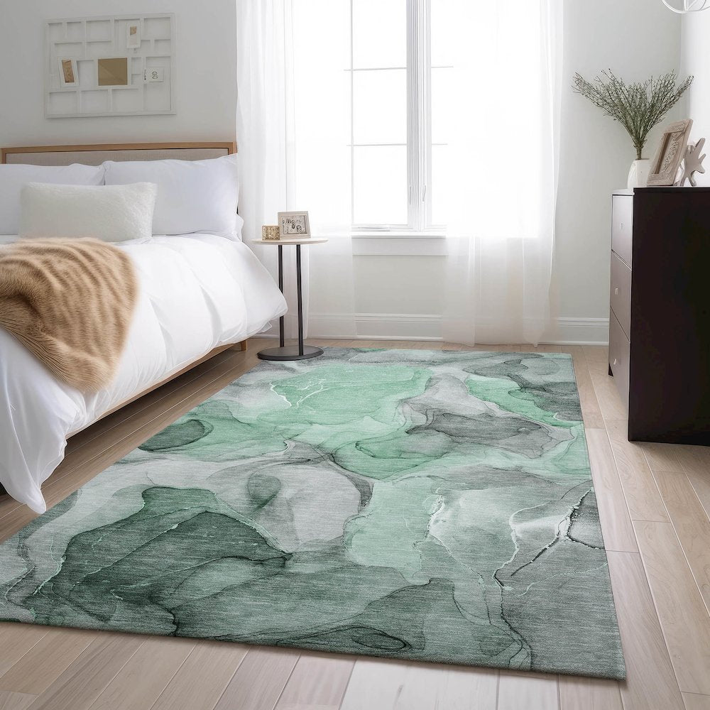 Premium Machine Washable Mayfield  Green 5' x 7'6" Rug