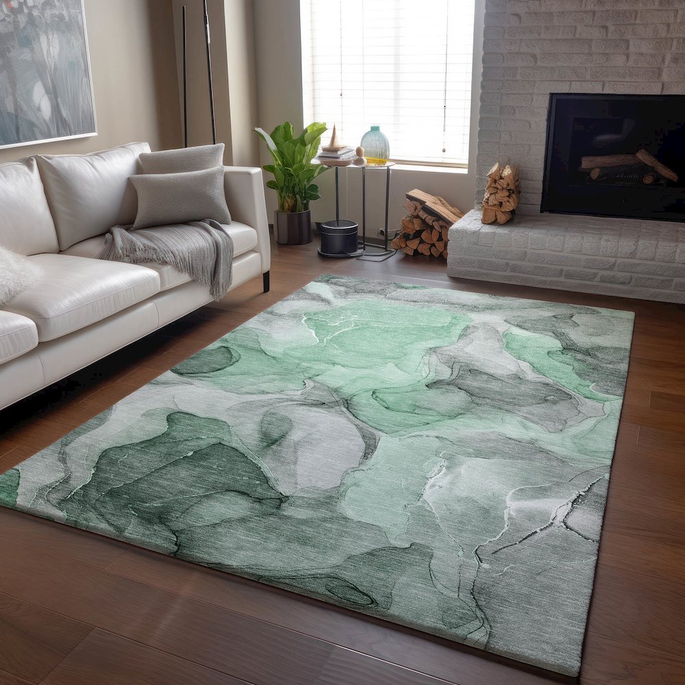 Premium Machine Washable Mayfield  Green 5' x 7'6" Rug