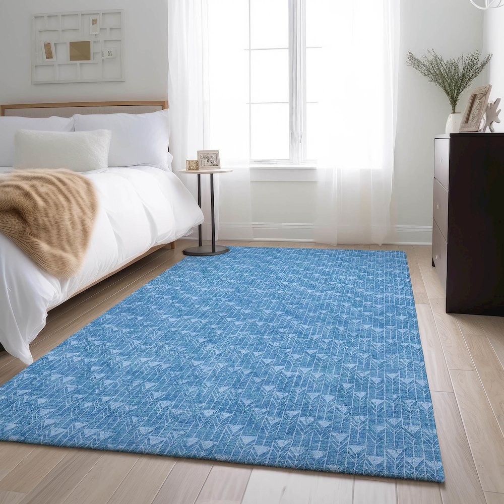 Premium Machine Washable Mayfield  Blue 5' x 7'6" Rug
