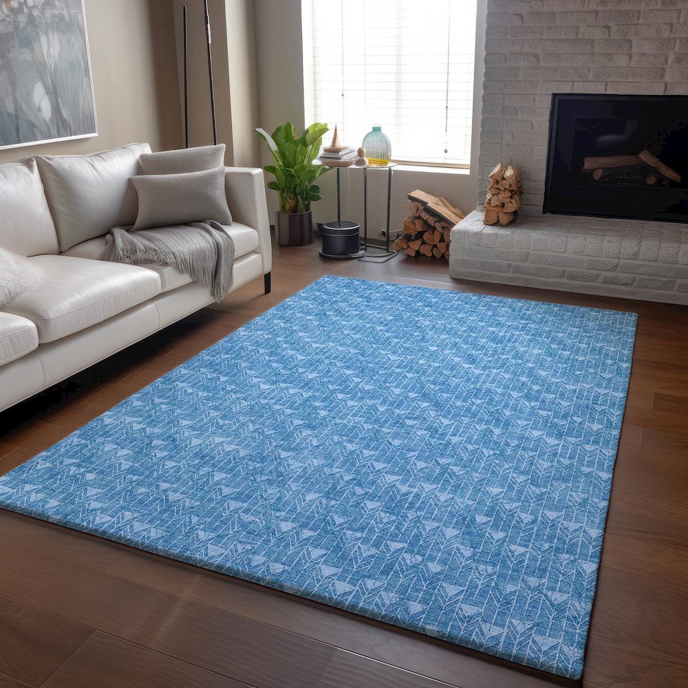 Premium Machine Washable Mayfield  Blue 5' x 7'6" Rug
