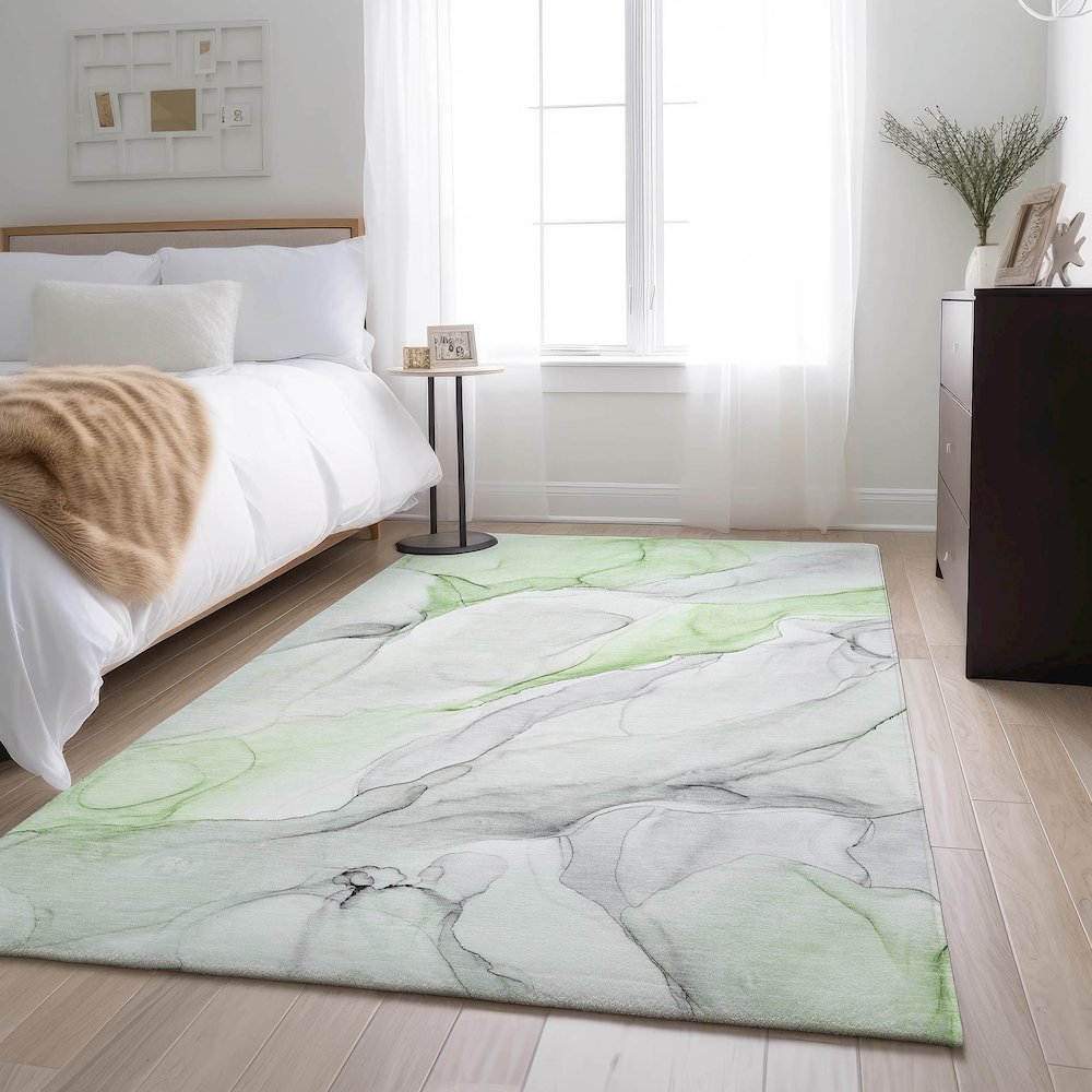 Premium Machine Washable Mayfield  Green 5' x 7'6" Rug