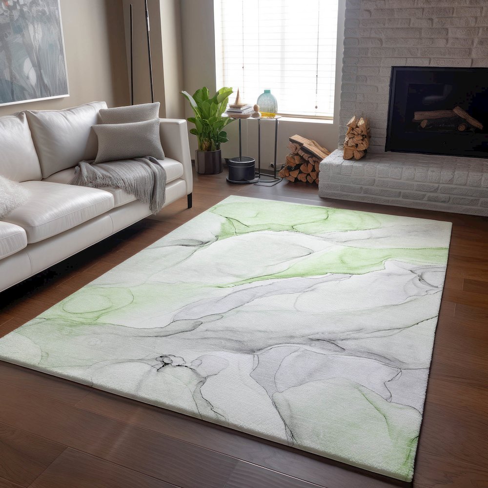 Premium Machine Washable Mayfield  Green 5' x 7'6" Rug