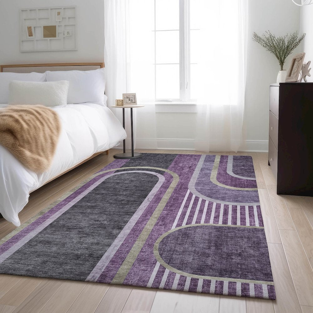 Premium Machine Washable Mayfield  Purple 5' x 7'6" Rug