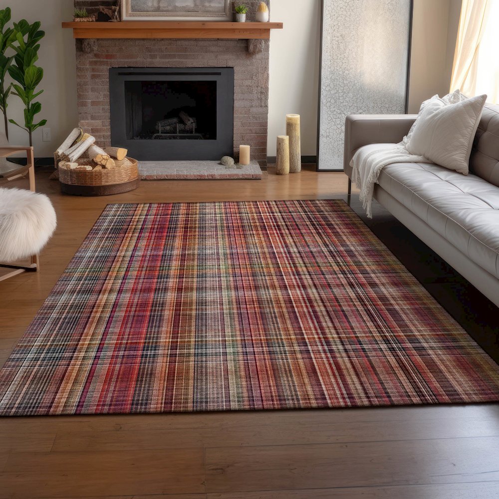 Premium Machine Washable Mayfield  Red 5' x 7'6" Rug
