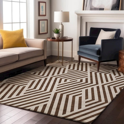 Premium Machine Washable Mayfield  Brown 5' x 7'6" Rug