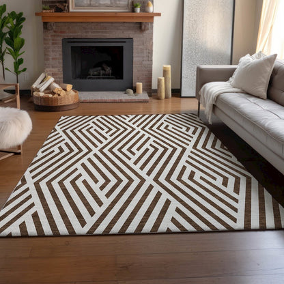 Premium Machine Washable Mayfield  Brown 5' x 7'6" Rug