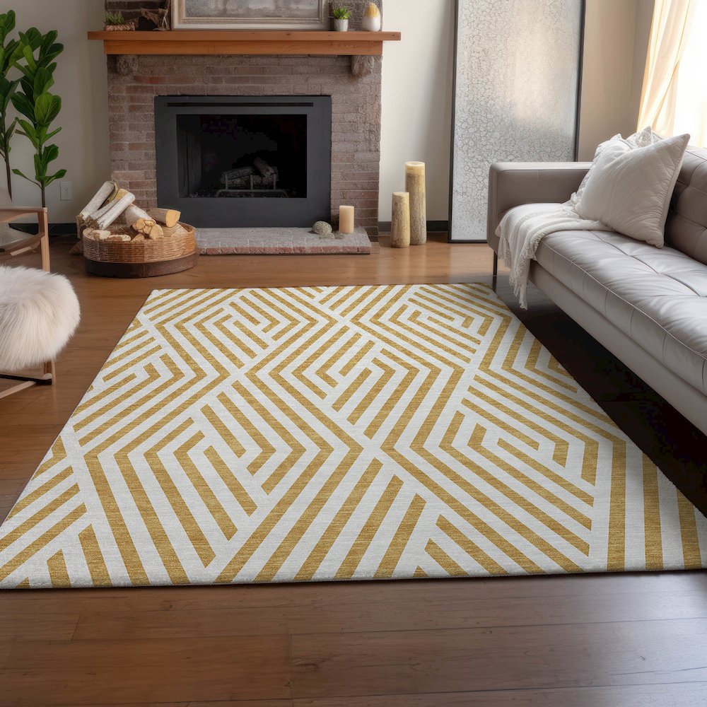 Premium Machine Washable Mayfield  Gold 5' x 7'6" Rug