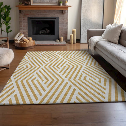 Premium Machine Washable Mayfield  Gold 5' x 7'6" Rug