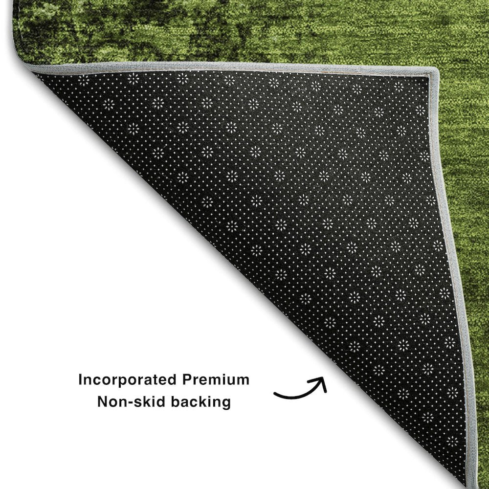Premium Machine Washable Mayfield  Green 2'6" x 3'10" Rug