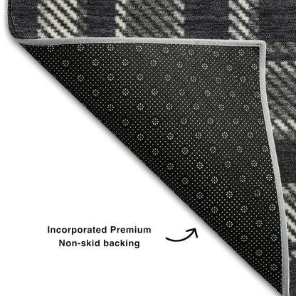 Premium Machine Washable Mayfield  Black 2'6" x 3'10" Rug