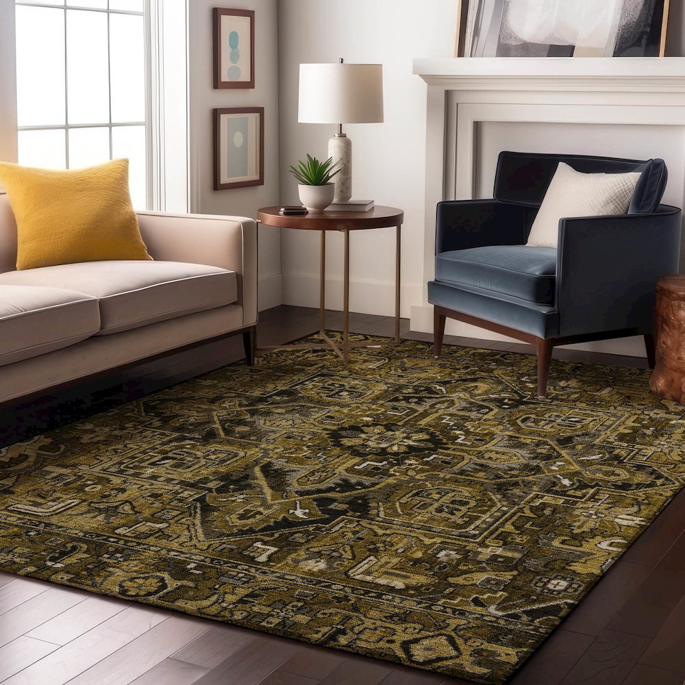 Premium Machine Washable Mayfield  Brown 5' x 7'6" Rug