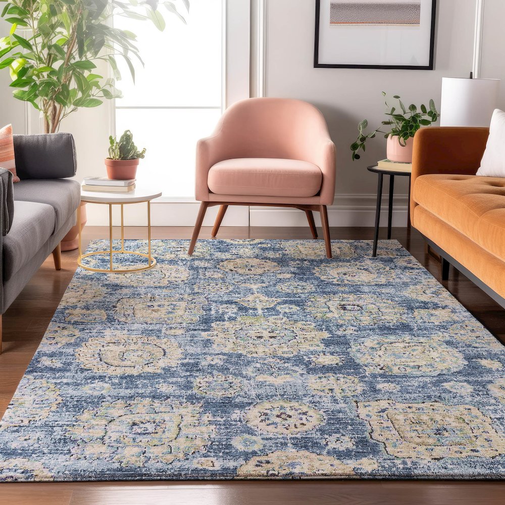Premium Machine Washable Mayfield  Blue 5' x 7'6" Rug