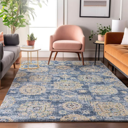 Premium Machine Washable Mayfield  Blue 5' x 7'6" Rug