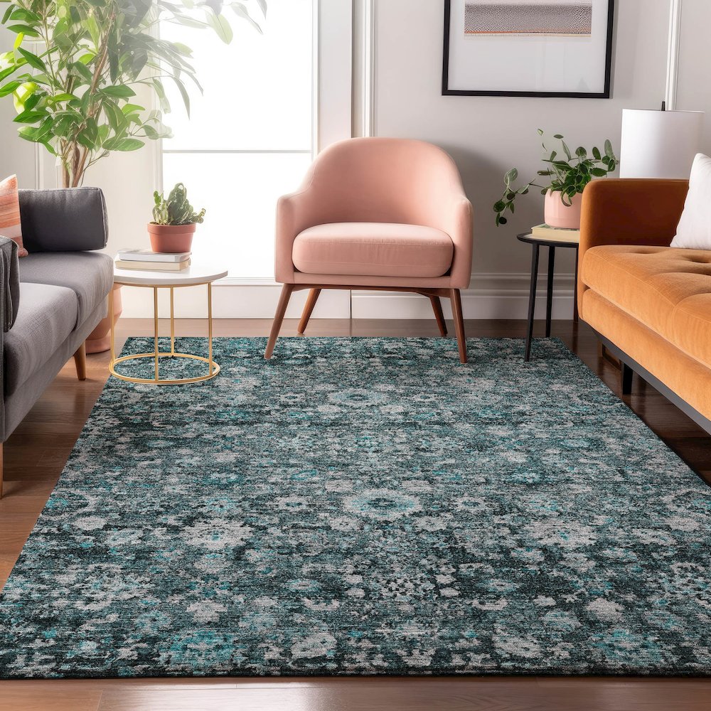 Premium Machine Washable Mayfield  Teal 5' x 7'6" Rug