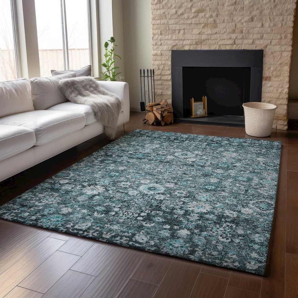 Premium Machine Washable Mayfield  Teal 5' x 7'6" Rug