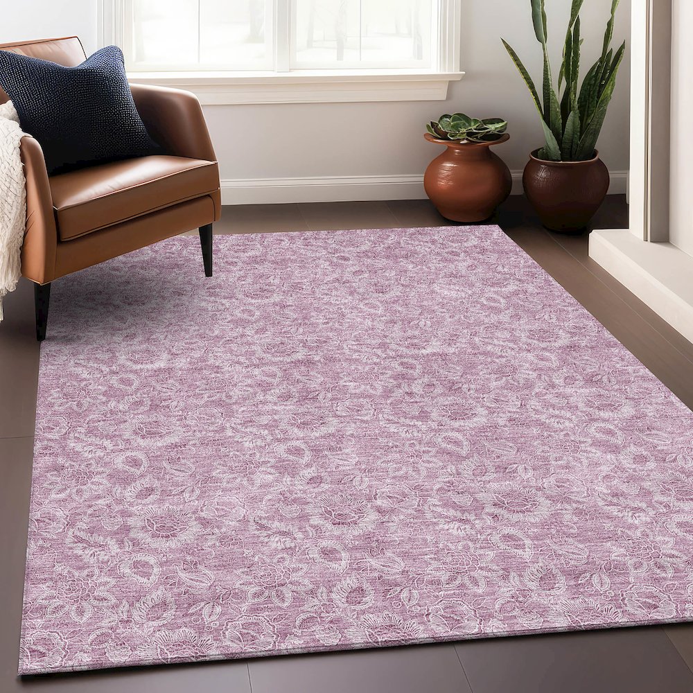 Premium Machine Washable Mayfield AMF662 Blush 5' x 7'6" Rug