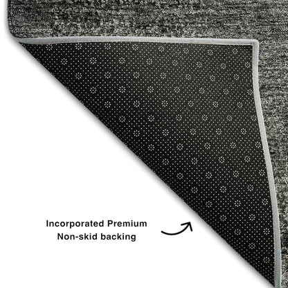 Premium Machine Washable Mayfield AMF667 Charcoal 2'6" x 3'10" Rug