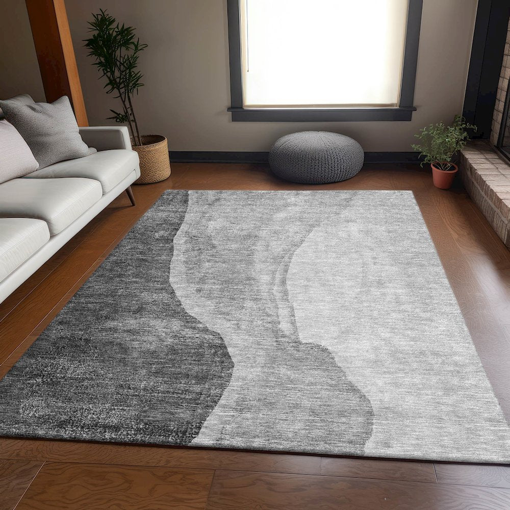 Premium Machine Washable Mayfield AMF667 Gray 5' x 7'6" Rug