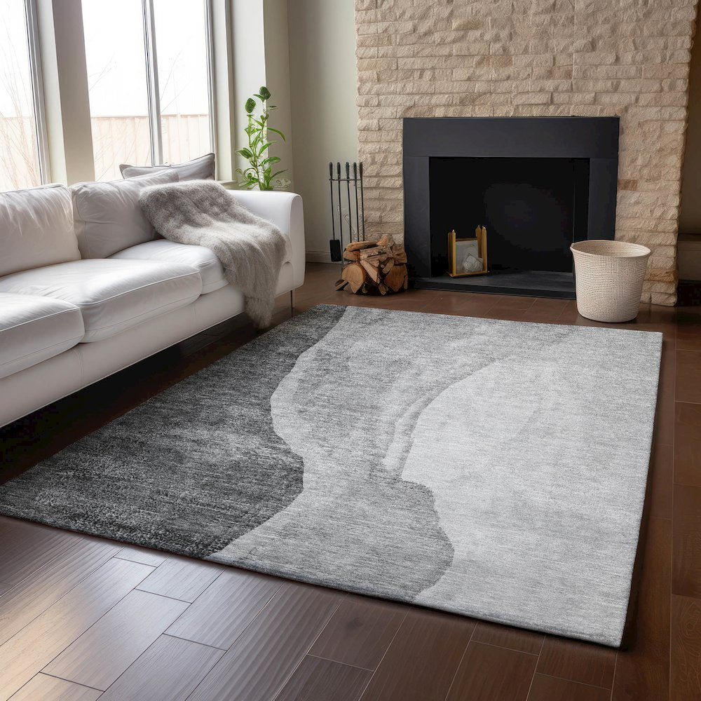 Premium Machine Washable Mayfield AMF667 Gray 5' x 7'6" Rug