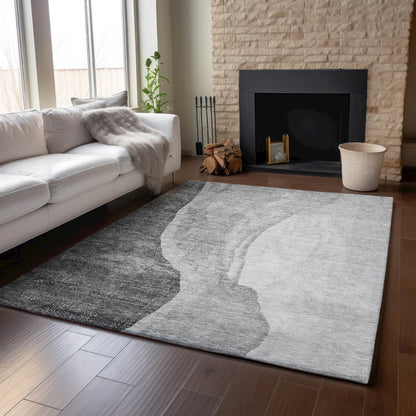 Premium Machine Washable Mayfield AMF667 Gray 5' x 7'6" Rug