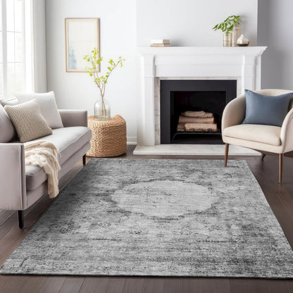 Premium Machine Washable Mayfield AMF675 Gray 5' x 7'6" Rug