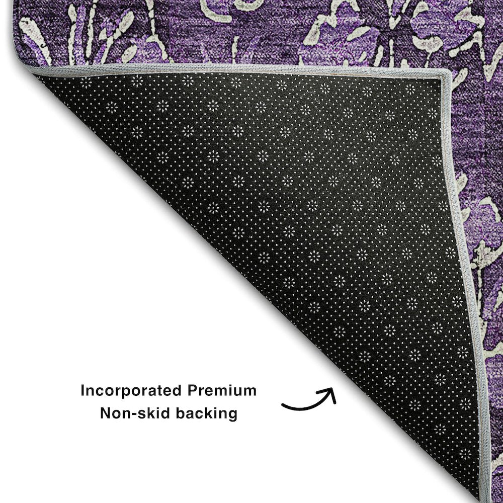 Premium Machine Washable Mayfield AMF692 Purple 2'6" x 3'10" Rug