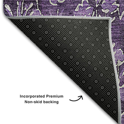 Premium Machine Washable Mayfield AMF692 Purple 2'6" x 3'10" Rug