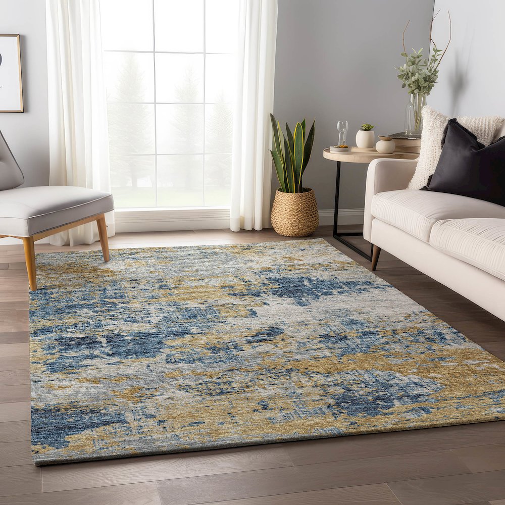Premium Machine Washable Mayfield  Blue 5' x 7'6" Rug