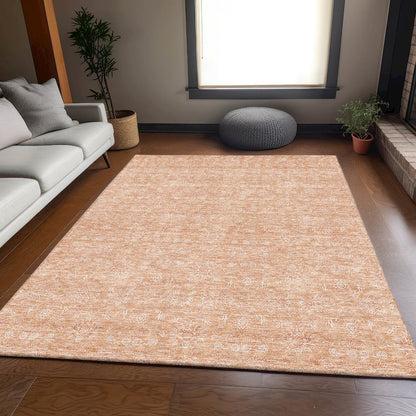 Premium Machine Washable Mayfield AMF703 Peach 5' x 7'6" Rug