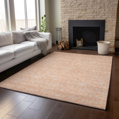 Premium Machine Washable Mayfield AMF703 Peach 5' x 7'6" Rug