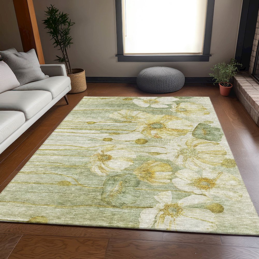 Premium Machine Washable Mayfield AMF712 Sage 5' x 7'6" Rug