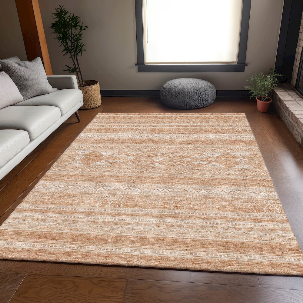 Premium Machine Washable Mayfield AMF714 Copper 5' x 7'6" Rug